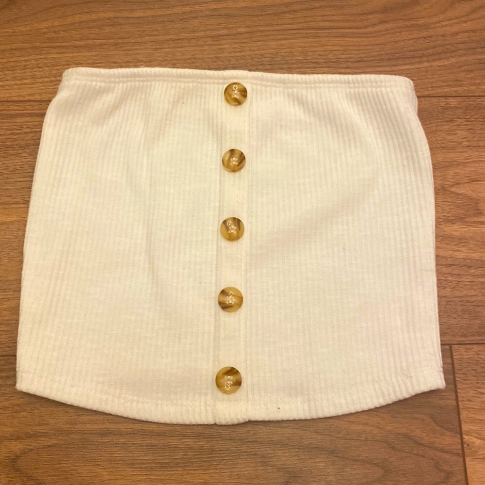 White tube top, A little see through with colours like white or black